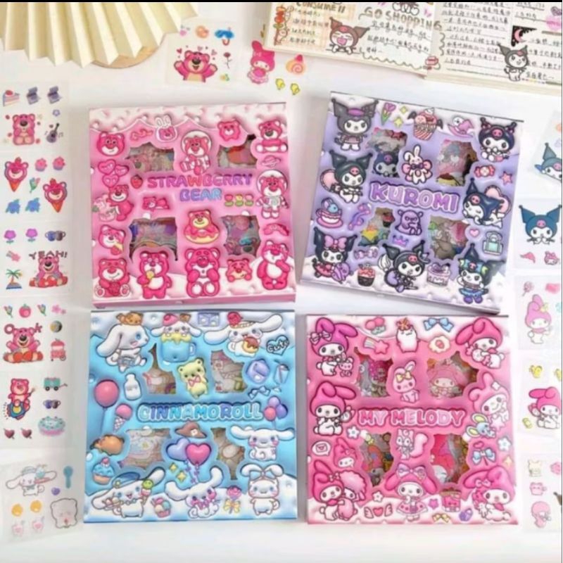 

Sticker Lucu 2D Sanrio Karakter Kuromi dan Melody Isi 100 Lembar Per Box