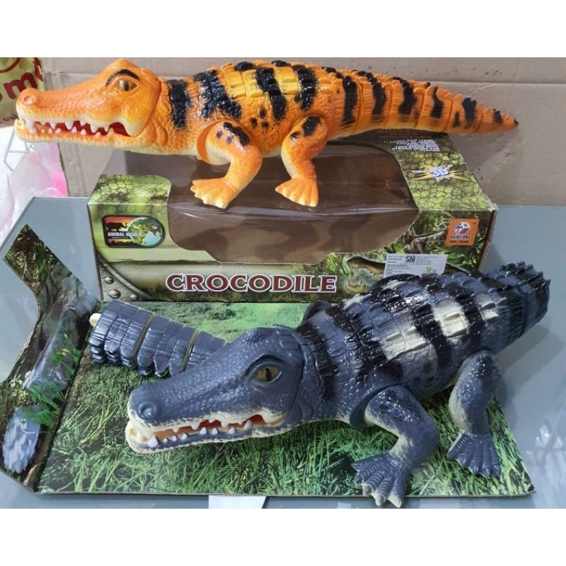1048 Mainan Anak Buaya Baterai Crocodile