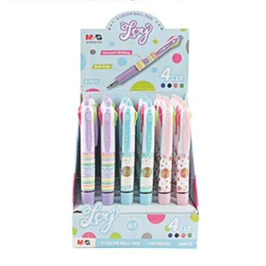 

M&G - Pulpen 4 in 1 #ABP803R5 Ballpaint 3 Color Tip 0.7 / Tinta Hitam Biru Merah Hijau Pena Cetek Cetek - SATUAN