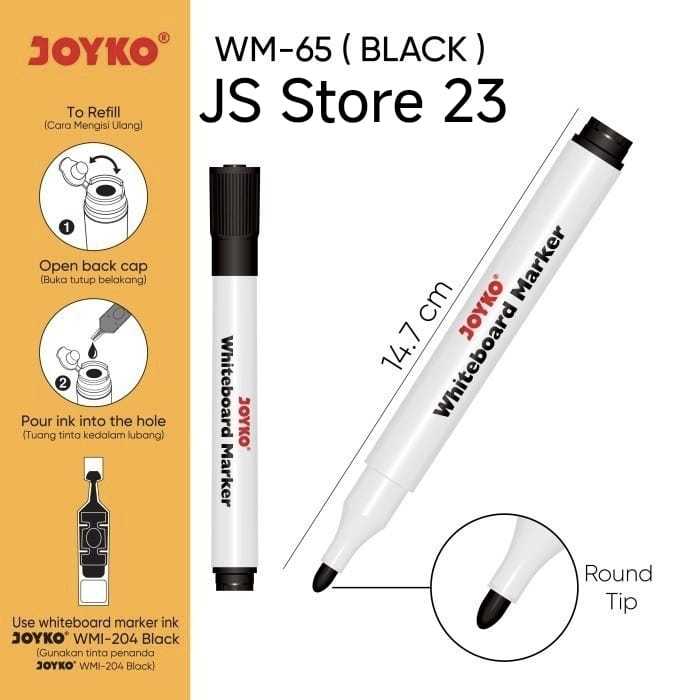 

Spidol Besar WhiteBoard JOYKO WM-65 Warna Hitam / Spidol Besar Papan Tulis Putih Bisa DIiHapus