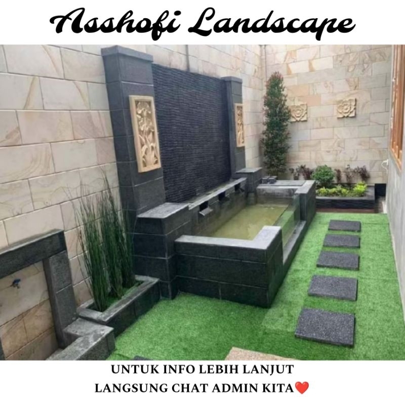 PEMBUATAN TEBING DEKORASI TAMAN MINIMALIS KOLAM IKAN HIAS BUNGA HIAS PASANG RUMPUT TAMAN JEPANG TANA