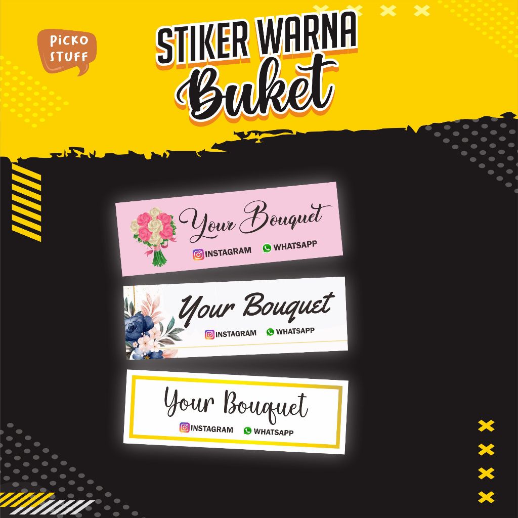 

[ISI 100 PCS ]STIKER BUKET WARNA / LABEL CUSTOM