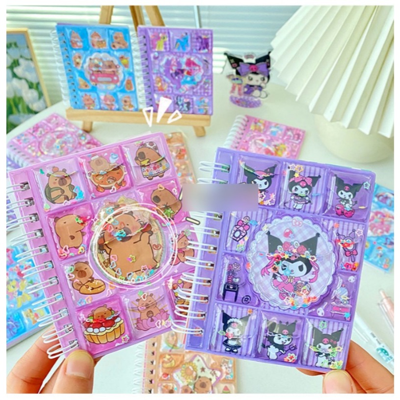 GM  - BUKU STIKER AIR CAPYBARA SANRIO | KUROMI | MELODY | CINAMORROL | POMPOMPURIN | CAPIBALA | CAPY