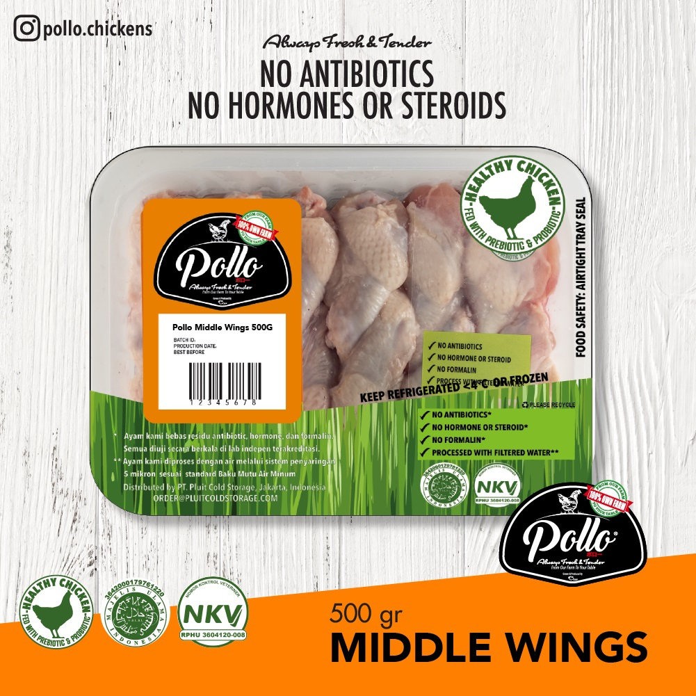 

Pollo Middle wing 550gr