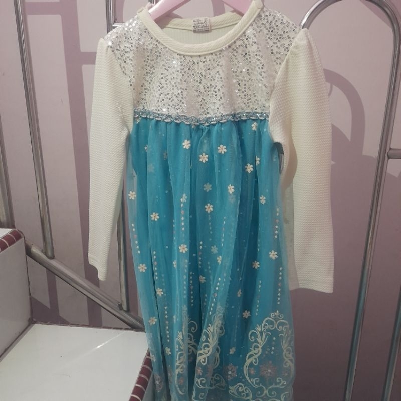 Baju pesta anak 6-7thn / dress / dress pesta preloved / gaun anak / baju elsa frozen / dress elsa fr