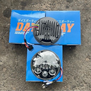 LAMPU DEPAN DAYMAKER BILED UKURAN 5.75 INCH DAYBIL BILLET LAMPU KOTA BIRU 16 LED IMPORT 75 WATT DUS 