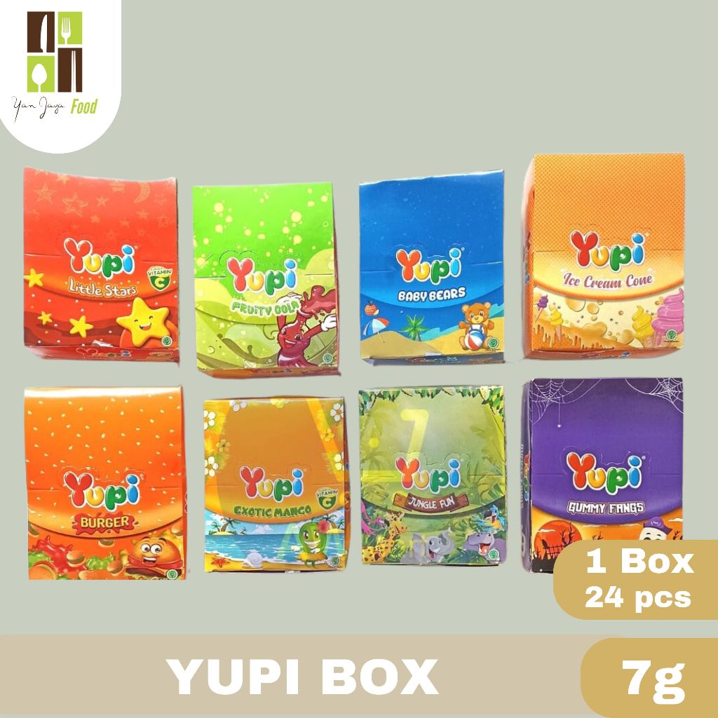 

Yupi / Permen / Jajanan Anak / Gummy / Aneka Rasa / Baby Bear / Jungle Fun / Wotta Melon / Berri Bonz [24PCS/BOX]