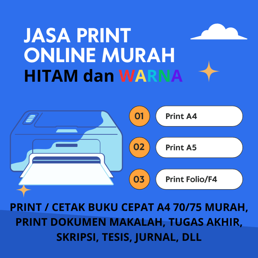 

PRINT / CETAK DOKUMEN BUKU, MAKALAH, TUGAS AKHIR, SKRIPSI, TESIS, JURNAL, DLL