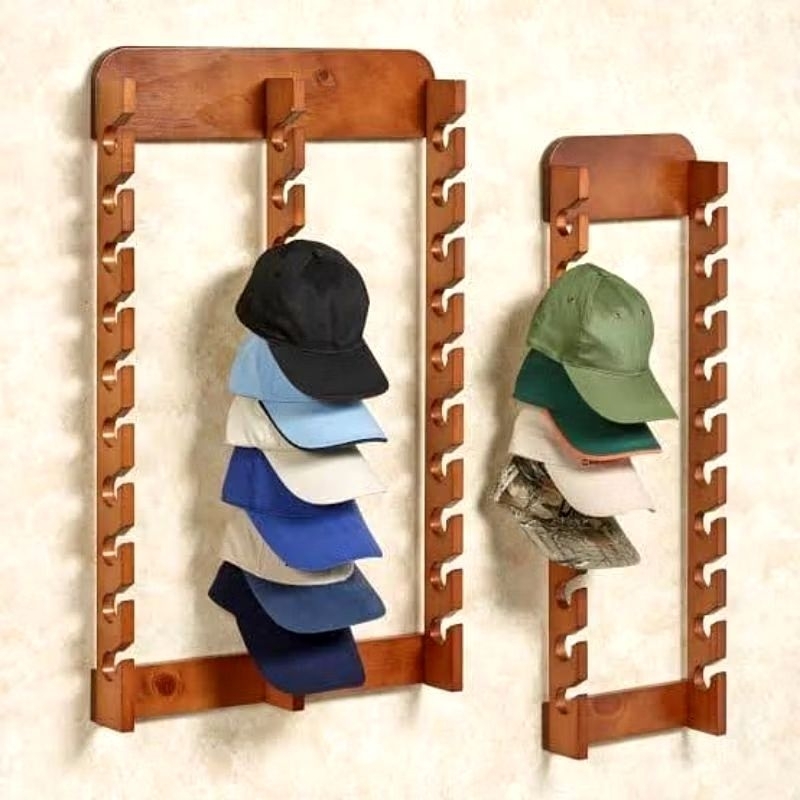 Rak Topi Tempel Dinding / Rak Topi Kayu / Hangar Topi / Display Topi / Gantungan Topi
