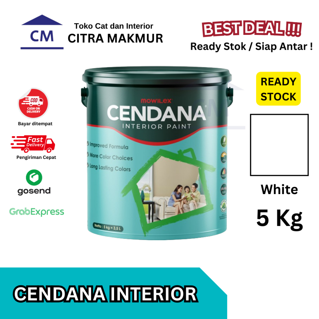 Mowilex CENDANA Interior Paint WHITE 101 - 5 Kg