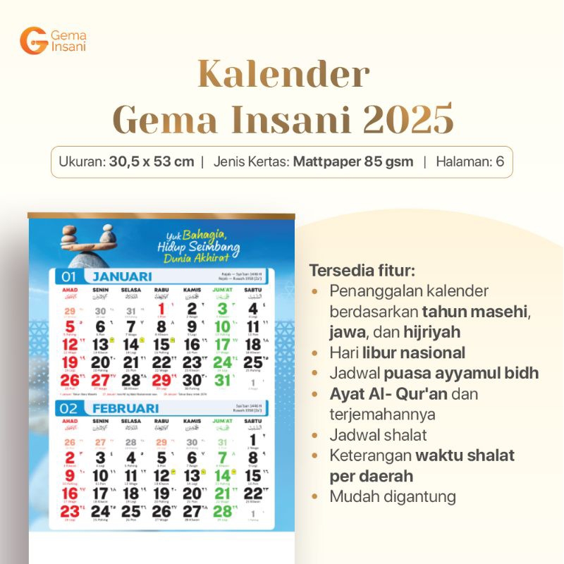 

Kalender Regional 2025 & 2024 - Gema Insani