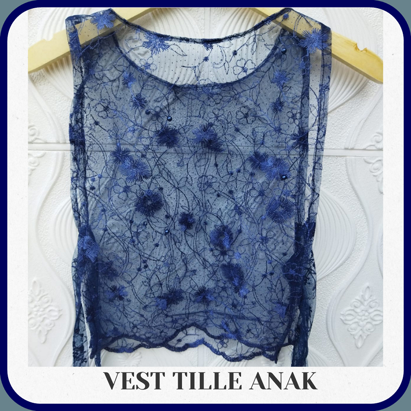 Rompi Perempuan Korean Style VEST TILLE ANAK Tile Tali Usia 2 3 tahun Atasan Baju Brokat Kondangan