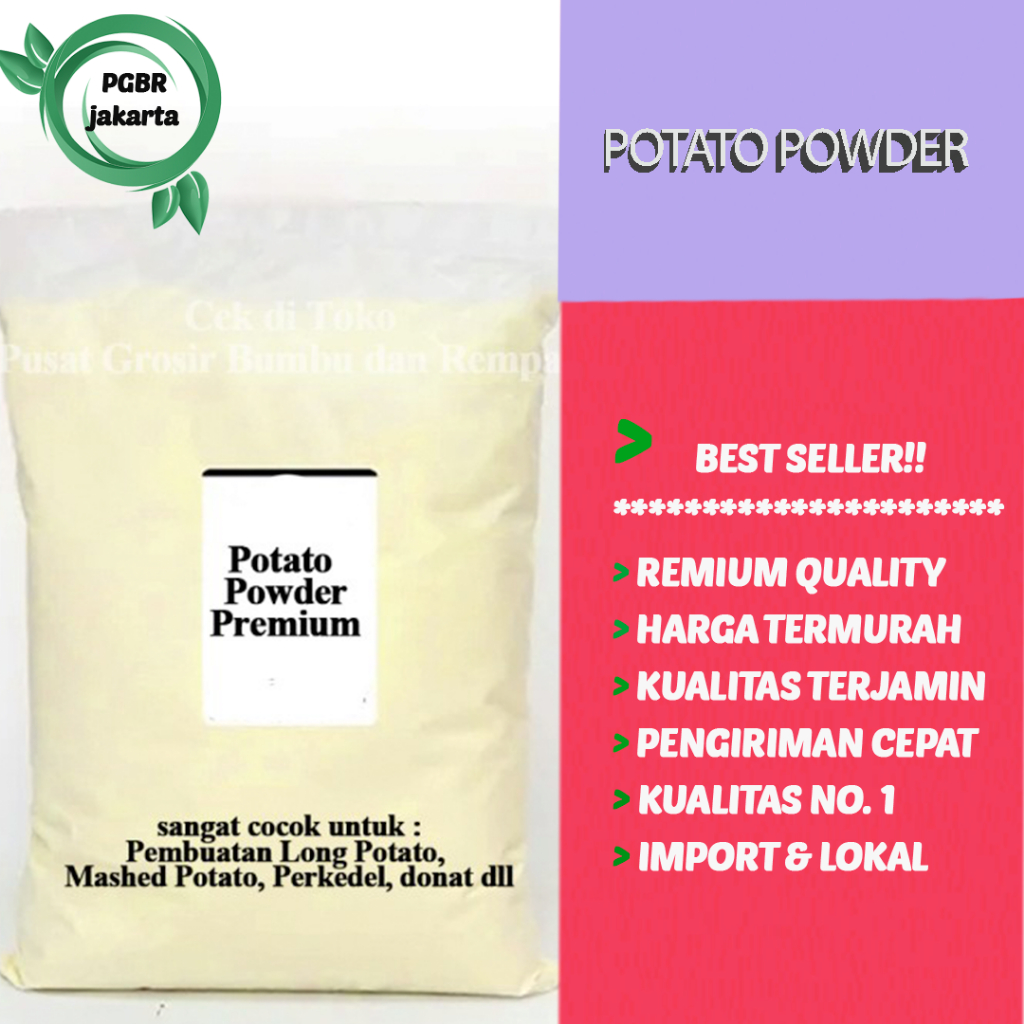 

Potato Powder Premium 50 gr / Tepung kentang Halus 50 gr / Long Potato Powder / Mashed Potato