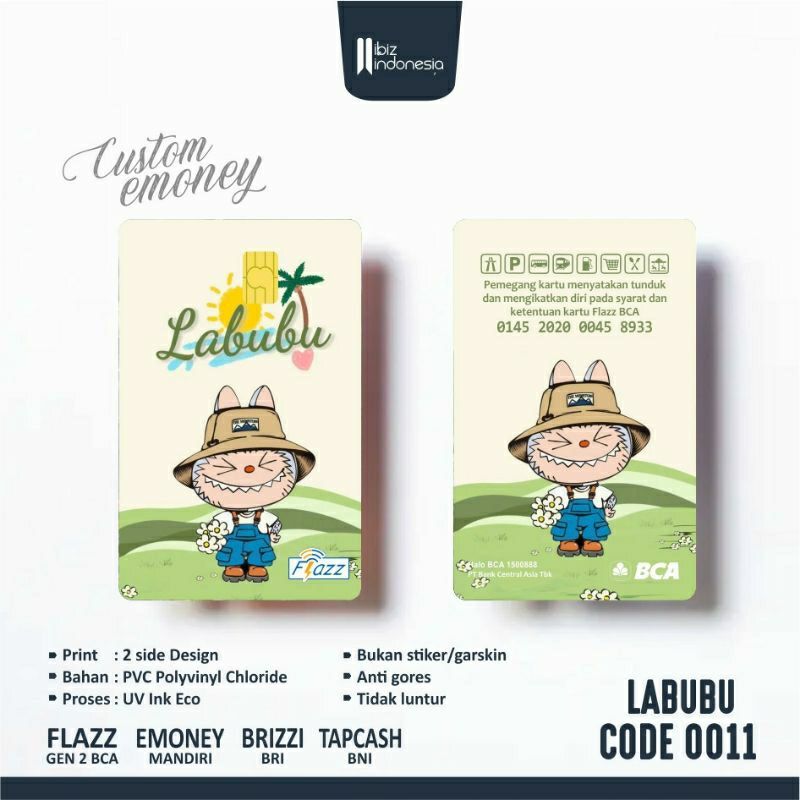 Custom Emoney Labubu Limited edition - BCA Flazz Gen2 - Emoney Mandiri - BRI Brizzi - BNI Tapcash - 