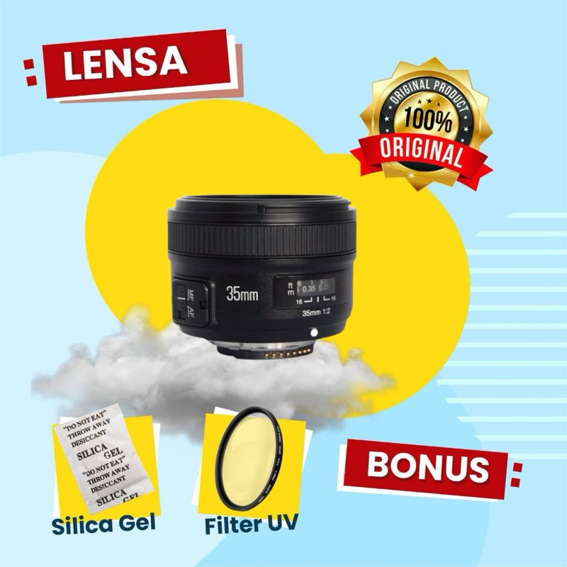 LENSA FIX YONGNUO 35MM F2 FOR NIKON SECOND BERGARANSI