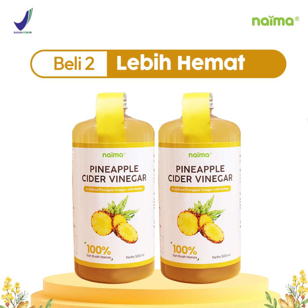 

Naima Cuka Nanas Paket 2 Botol Original BPOM | Pineapple Cider Vinegar | 100% Cuka Nanas Tanpa Pengawet