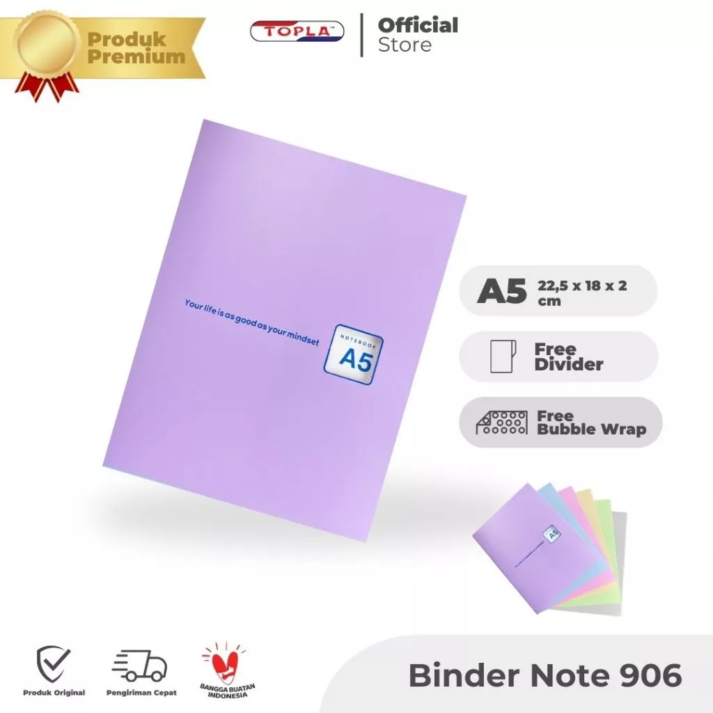 

Map Binder TOPLA Binder Note 906 (A5) - Planner, Jurnal, & Diary Ukuran A5 dengan 20 Ring Kuat