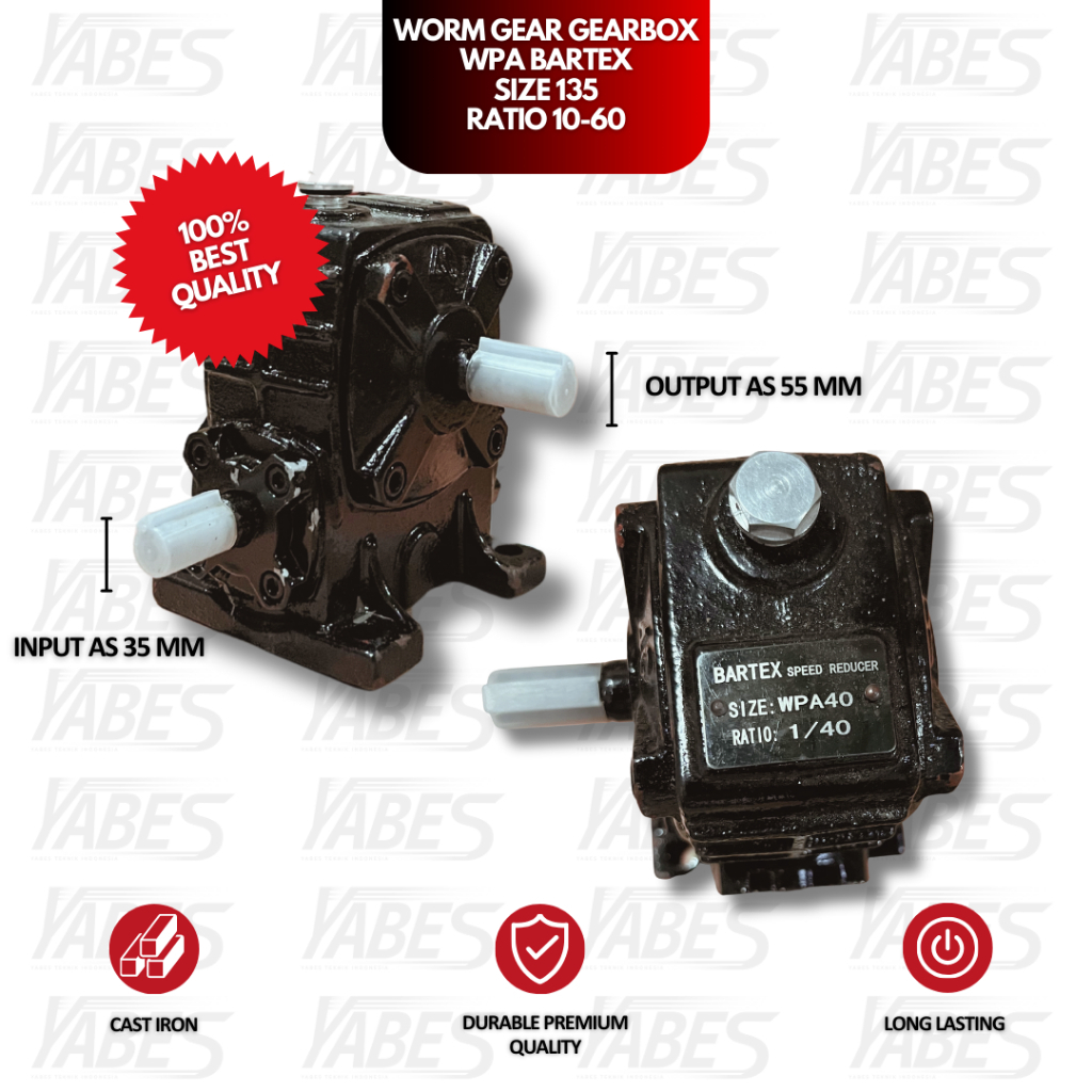BARTEX Gearbox WPA Size 135 Ratio 10-60 Worm Gear Speed Reducer