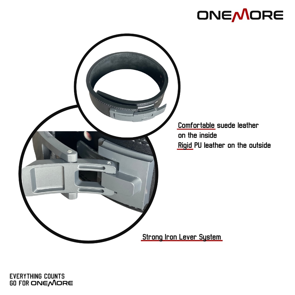 DISKON ONE MORE 13MM POWERLIFTING LEVER BELT SABUK FITNESS GYM