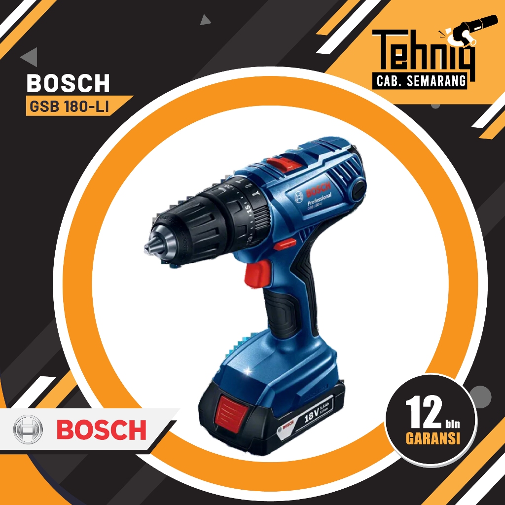 Mesin Bor Tembok Baterai Bosch GSB 180 LI 18V Cordless Impact Drill