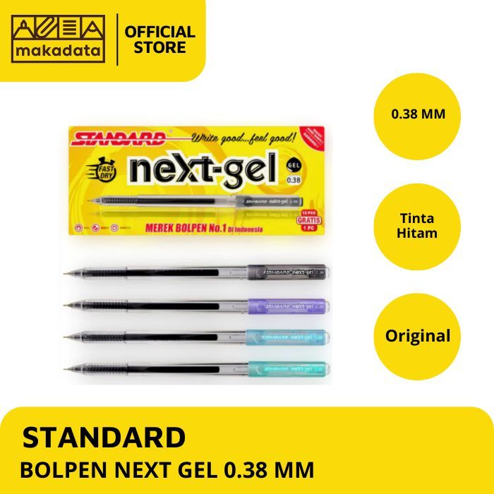 

BOLPEN / BALLPOINT / PULPEN STANDARD NEXT GEL 0.38 HITAM (1 PCS) MURAH