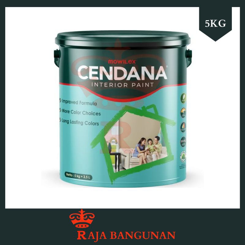 Mowilex Cendana Interior Paint Cat Tembok Dinding Untuk Dalam Ruangan warna Tinting berkualitas - 5K