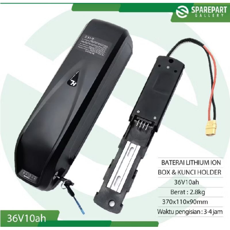 Aki Baterai Lithium Ion 36v10ah hailong box sepeda listrik