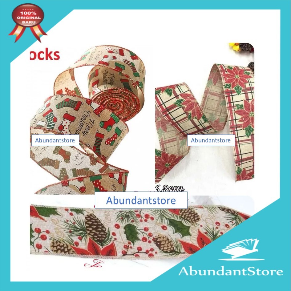 

Dekorasi Pohon Natal Pita Craft Natal - Christmas Ribbon 2.7m
