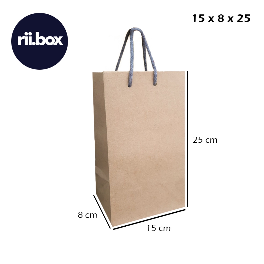 

PAPER BAG COKLAT POLOS UKURAN 15X8X25 TAS KADO TAS SOUVENIR