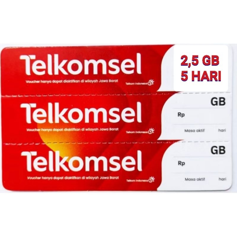 Voucher Telkomsel 2,5GB 5Hari