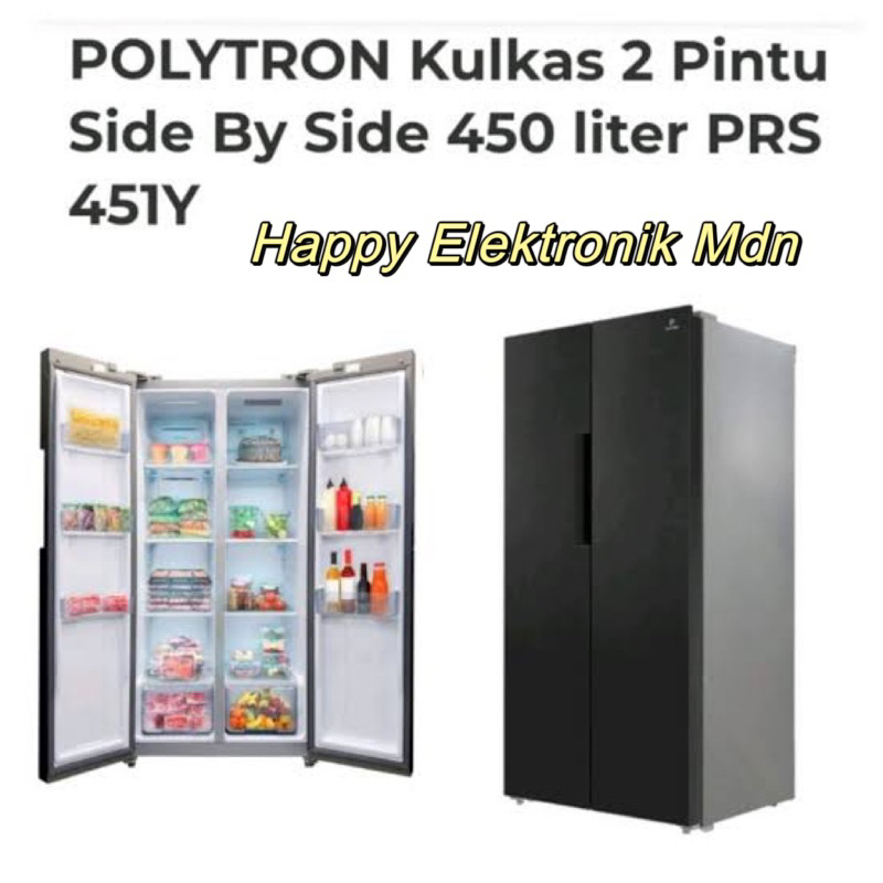 KULKAS INVERTER POLYTRON PRS451Y POLYTRON KULKAS SIDE BY SIDE POLYTRON INVERTER POLYTRON 426L POLYTR