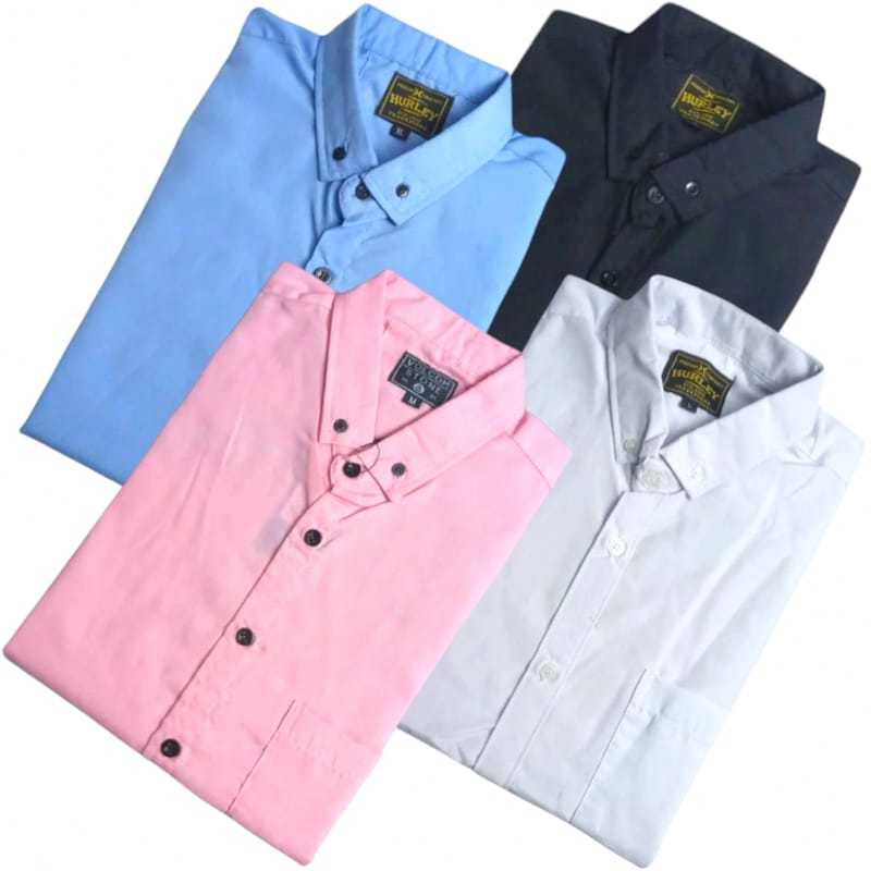 Kemeja Pria Lengan Pendek Baju Cowok Distro Hem Hitam