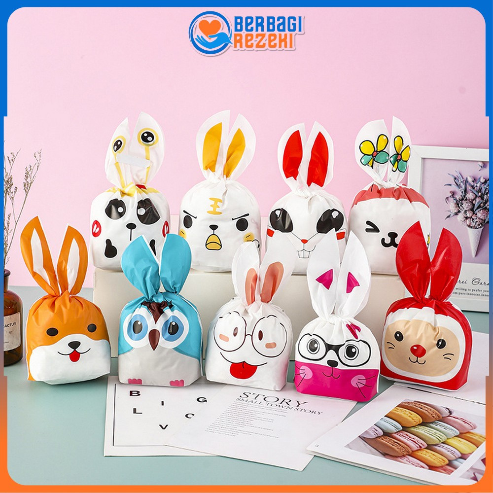 

Plastik Bingkisan Ultah Anak Karakter Kelinci Lucu / Plastik Goodie Bag Kantong Souvenir Snack Rabbit Plastic Bag BR C1181