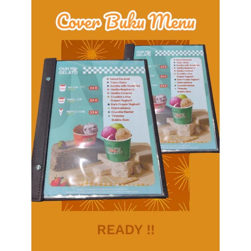 

Buku Menu Cafe Satu Muka Bahan Kulit Ukuran A4