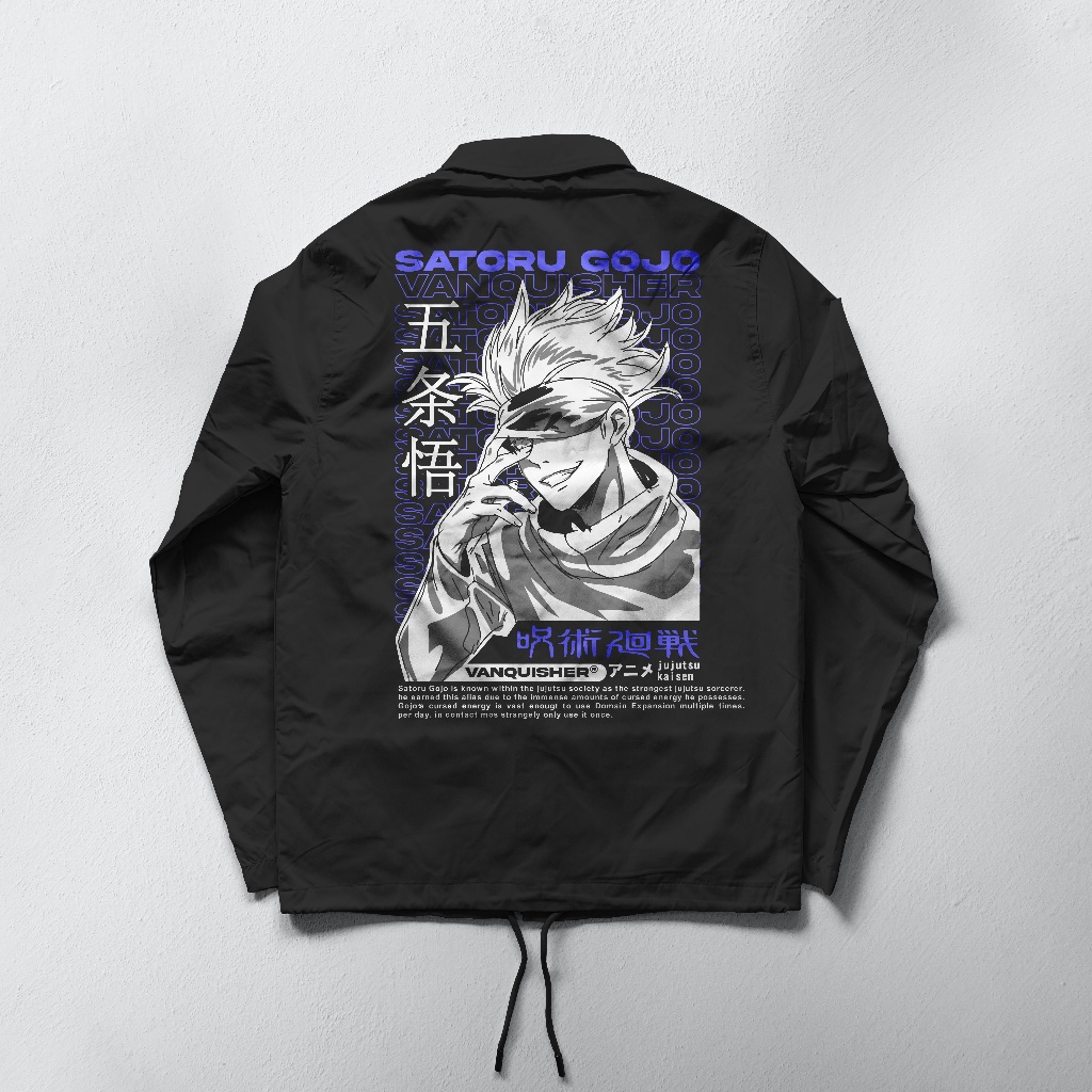Under Pressure  jaket coach anime Tokyo revenger Gojo satoru black limited edition