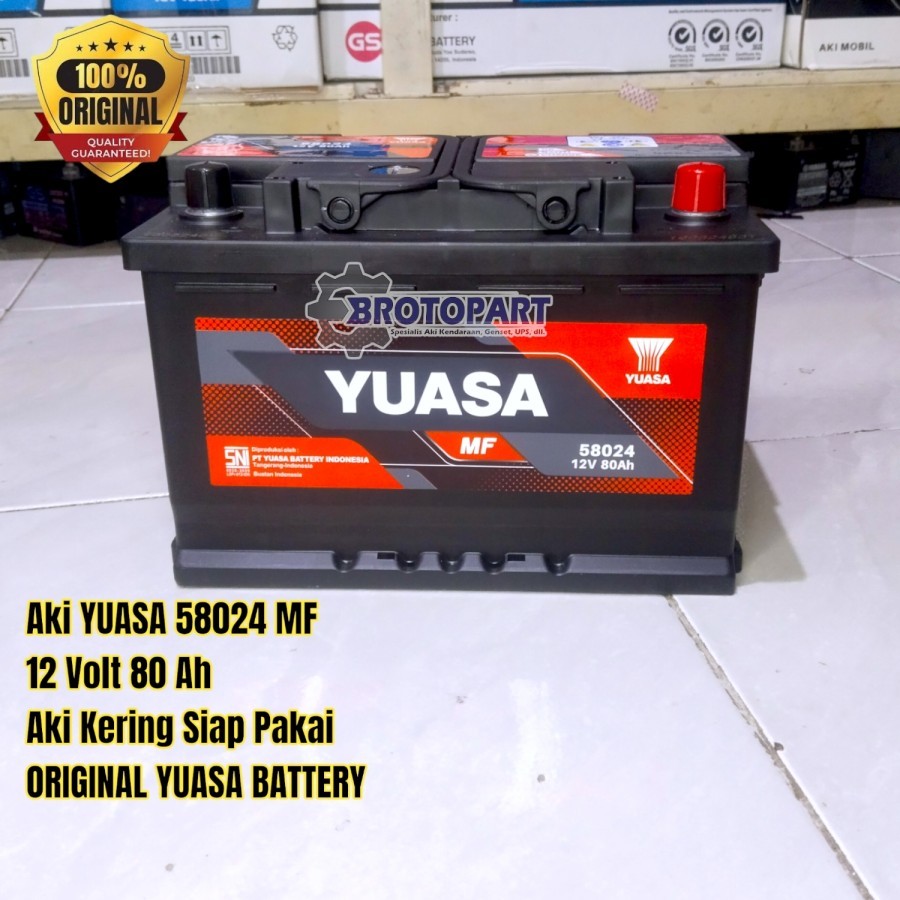 Aki Mobil Accu Kering Yuasa DIN 58024 LN3 MF 12v 80Ah