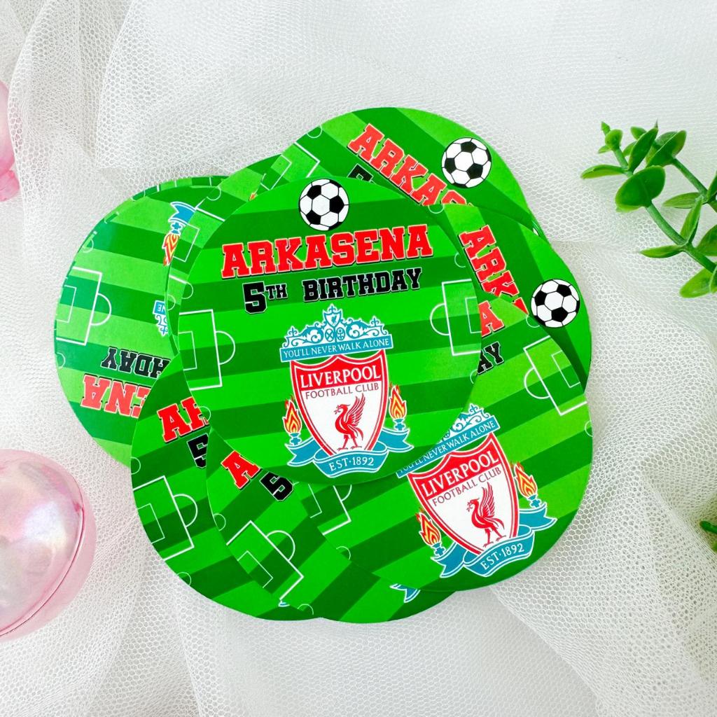 

Club Ball Liverpool Sepak Bola - Sticker Birthday Souvenir Tempelan Ulang Tahun Hampers Pudding Tumpeng