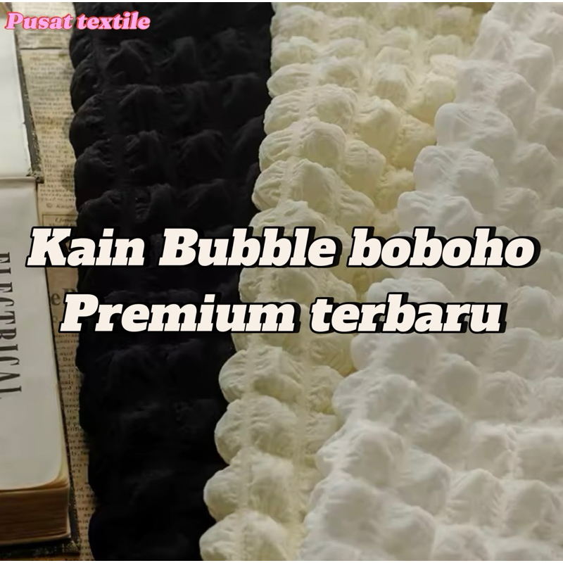 PROMO Kain Bubble Boboho Michiko Embos Waffel Tango/ Bahan Bubble Boboho Michiko Embos Waffel Tango