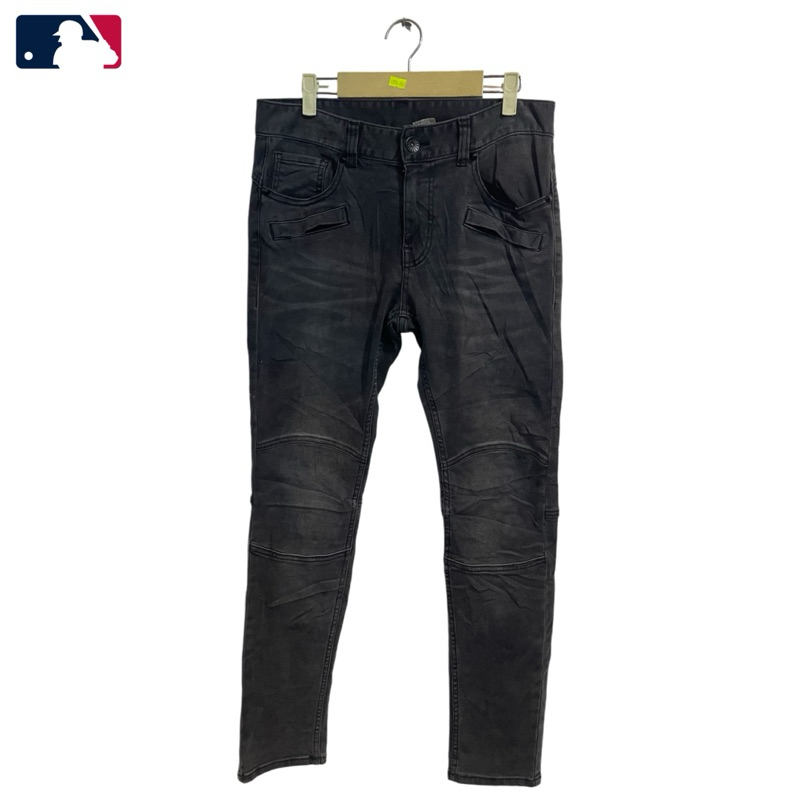 Celana Panjang Jeans Pria Cowok skinny Fit Brand MLB NY Yankees Original Second Thrift Preloved