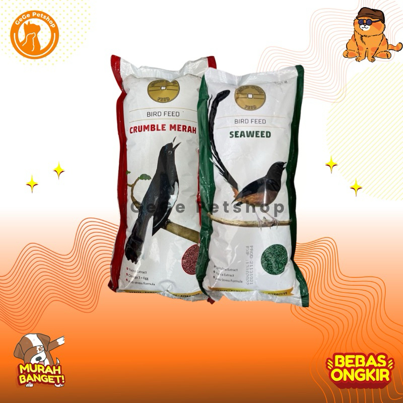 GOLD COIN 450 GR - Makanan Burung warna Merah Hijau Seaweed