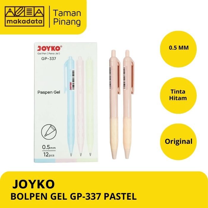

BALLPOINT / BOLPEN / PULPEN GEL JOYKO GP-337 PASTEL (1 PAK)