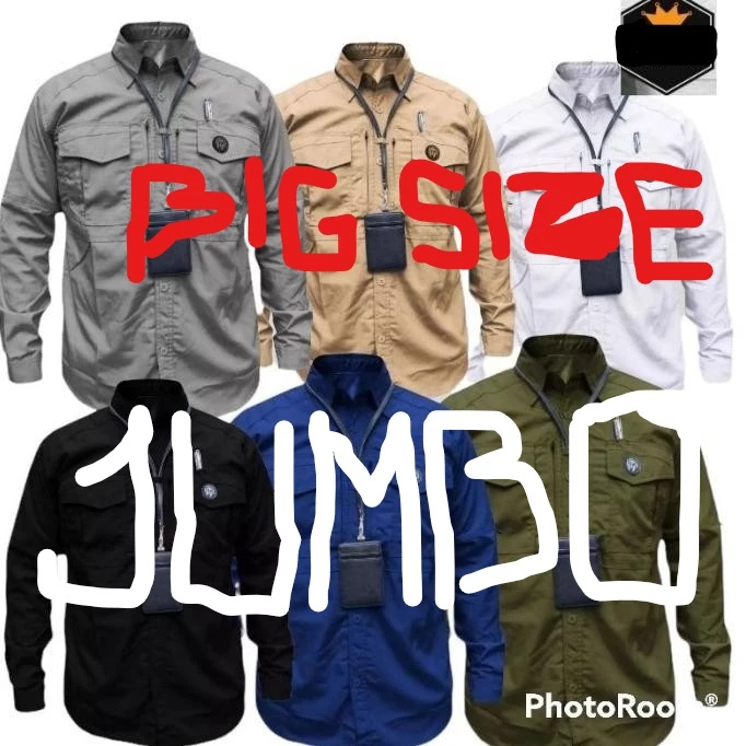 Baju Kemeja Gunung Tactical Lengan Pendek Polos Jumbo Super Jumbo Big Size PDL Lapangan