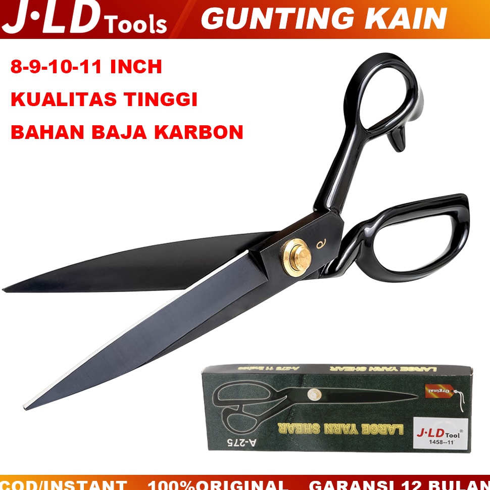 

ART Q6M8 JLD 811 Gunting kain Gunting Potong Bahan Kain super tajam ori bahan baja hitam gunting serbaguna