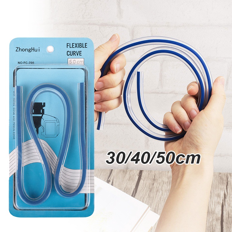 

ART F6B8 Flexible Penggaris Pola 5cm Curve Ruler CT5 Bahan Plastic Vinyl Lengkung Quilters Flexi Elastic Measuring Measure Jahit Tailors Drawing Drafting Draf Draft Tool