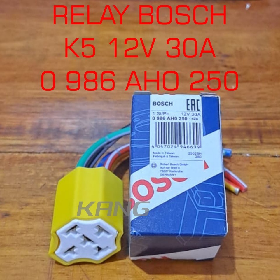 Riley / Relay Kaki 5 12V 30A+ Soket Relay Keramik Kaki 5 Bosch Original
