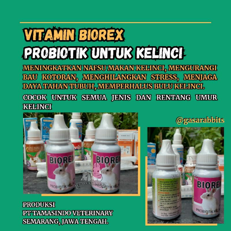VITAMIN KELINCI BIOREX - BIOREX KELINCI - VITAMIN KELINCI - PROBIOTIK KELINCI - OBAT KELINCI BIOREX