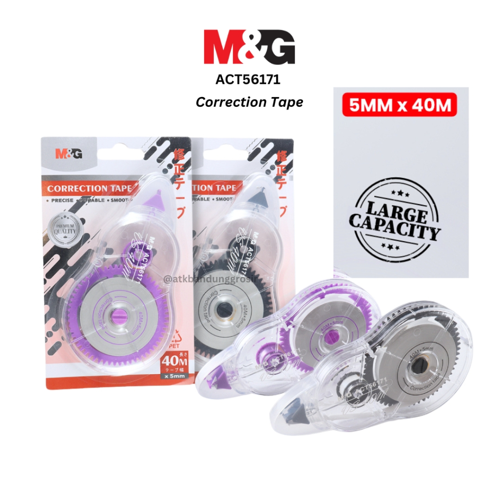 

Correction Tape M&G ACT56171 Tip Ex Kertas Jumbo 40m x 5mm Premium Quality - SATUAN- SHABG