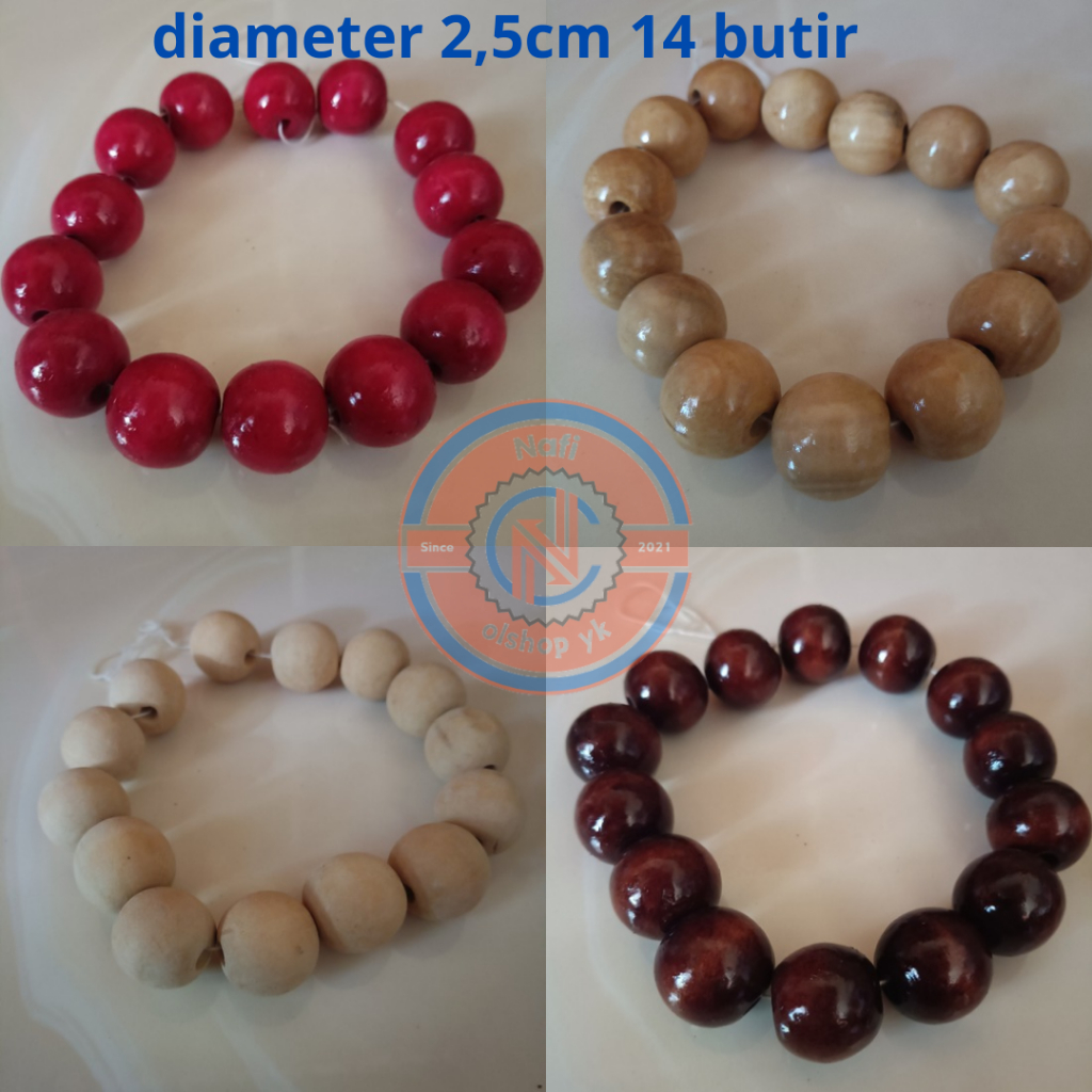 manik kayu diameter 2,5cm | monte kayu 25mm | mote kayu bahan kerajinan
