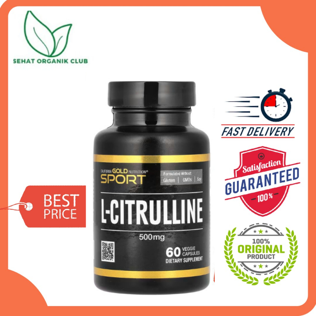 California Gold Nutrition Sport L Citrulline Kyowa Hakko 500 mg 60 Veggie Capsules