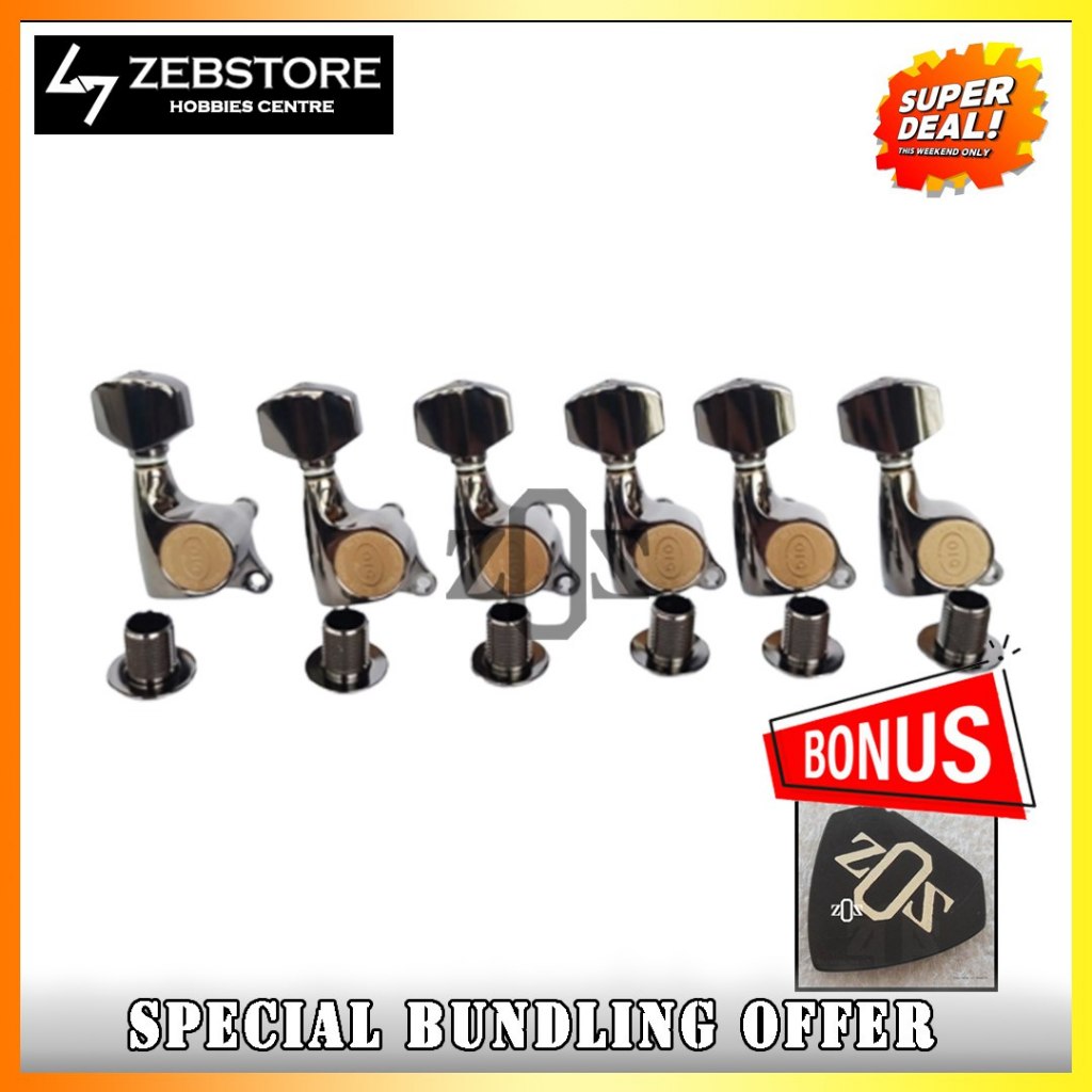 Dryer Tuning Machine Pemutar Senar Gotoh SGS510 A07 6 In Line Cosmo